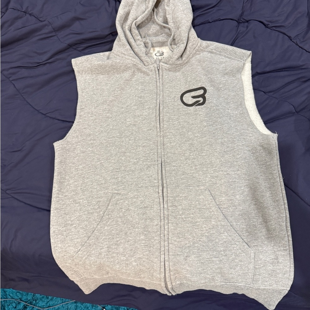 CycleBar unisex Rock Your Ride Gray Sleeveless Hoodie Vest M